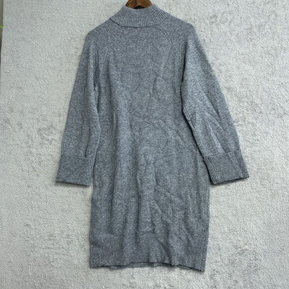 NEW Hilary Radley Womens Size M Grey Ribbed Knit Mini Sweater Dress Gray - Picture 4 of 12